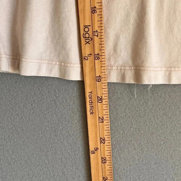 AG‎ Adriano Goldschmied Cropped Top Womens S Cream Short Sleeves Cotton Baby Tee - Picture 3 of 8